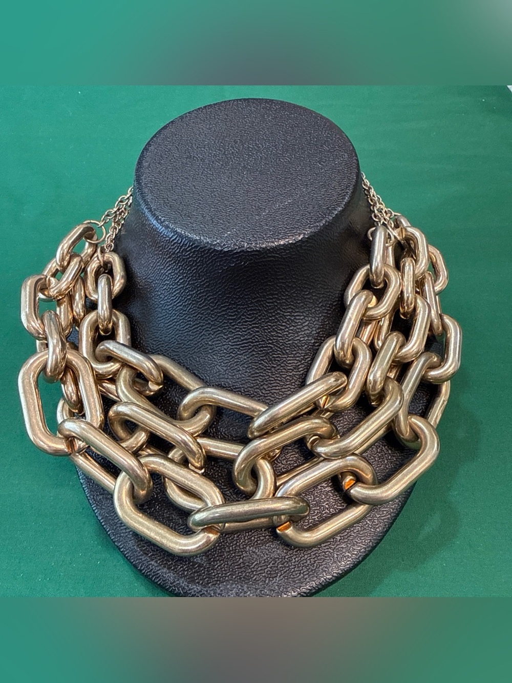 Natasha 3strand Chunky Goldtone Chain Necklace 60D